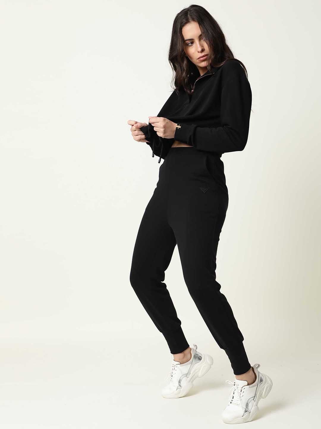 

RAREISM Women Black Solid Slim Fit Joggers