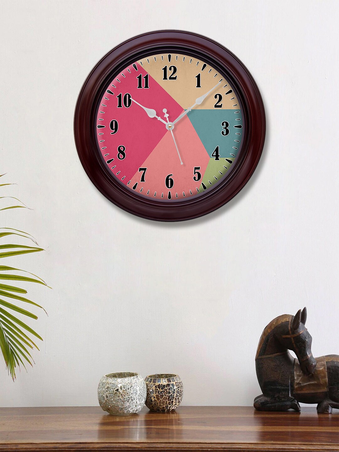 

999Store Multicoloured Colourblocked Traditional Wall Clock, Multi