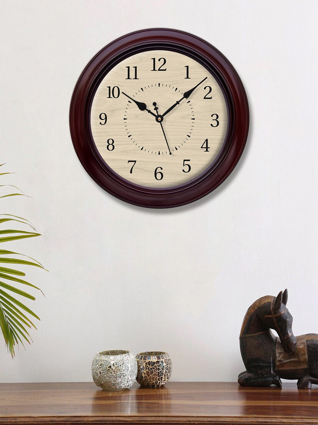 

999Store Brown & Beige Printed Contemporary 30.48 cm Wall Clock