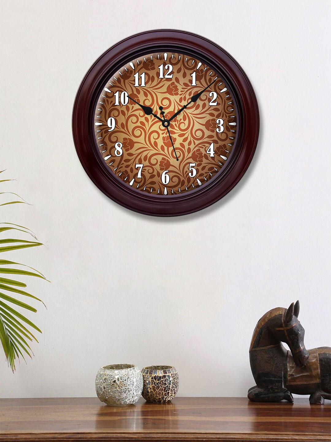 

999Store Brown Printed Wall Clock