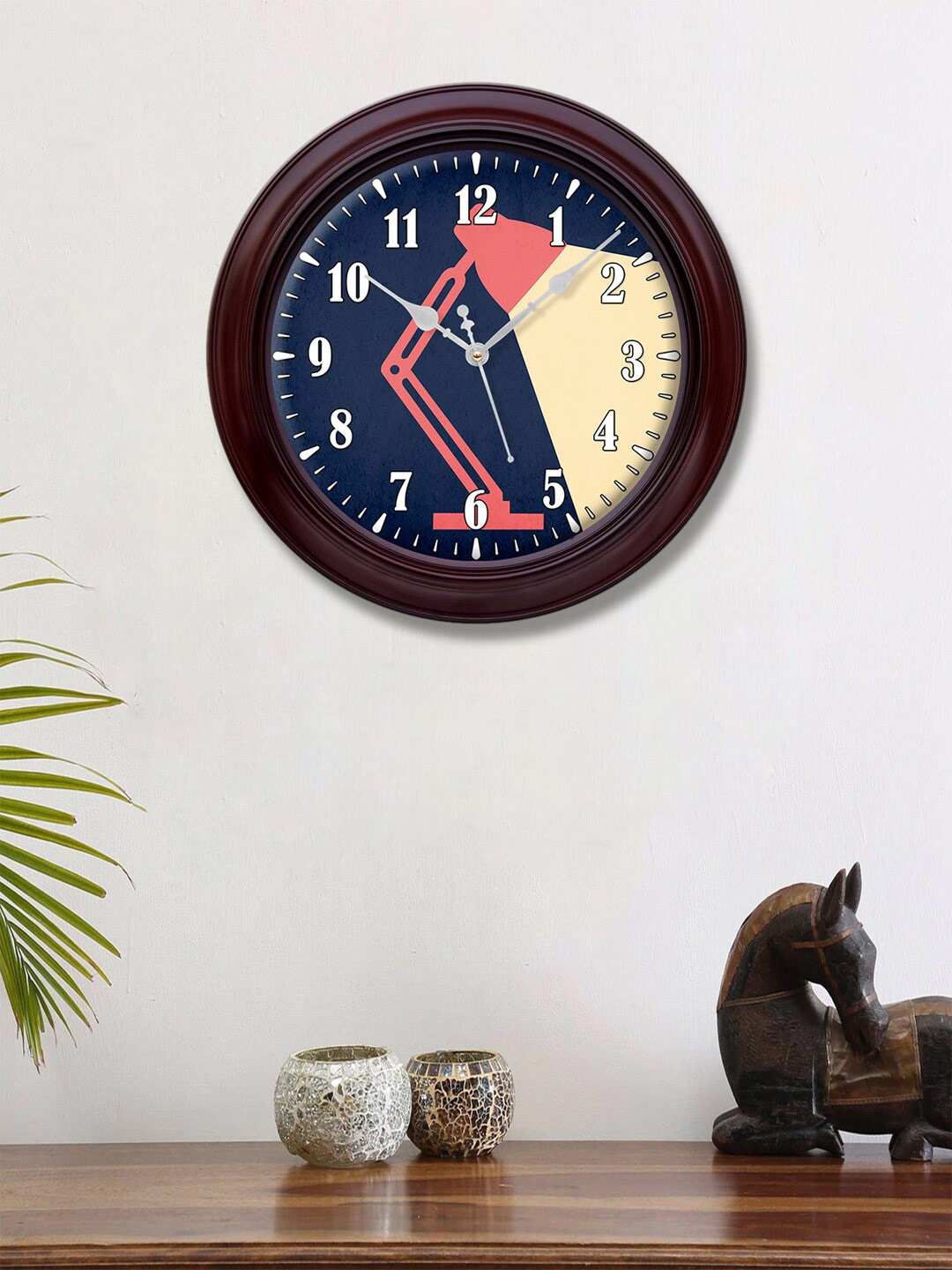 

999Store Blue & Peach-Coloured Printed Traditional Wall Clock