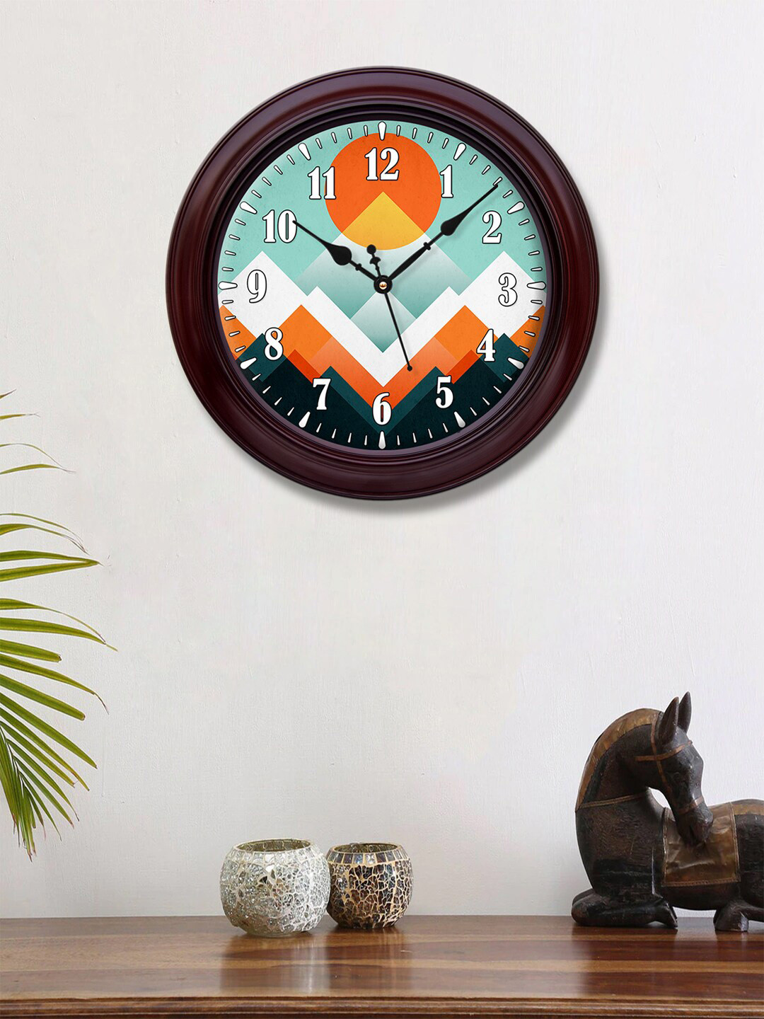 

999Store Multicoloured Printed Contemporary Wall Clock, Multi