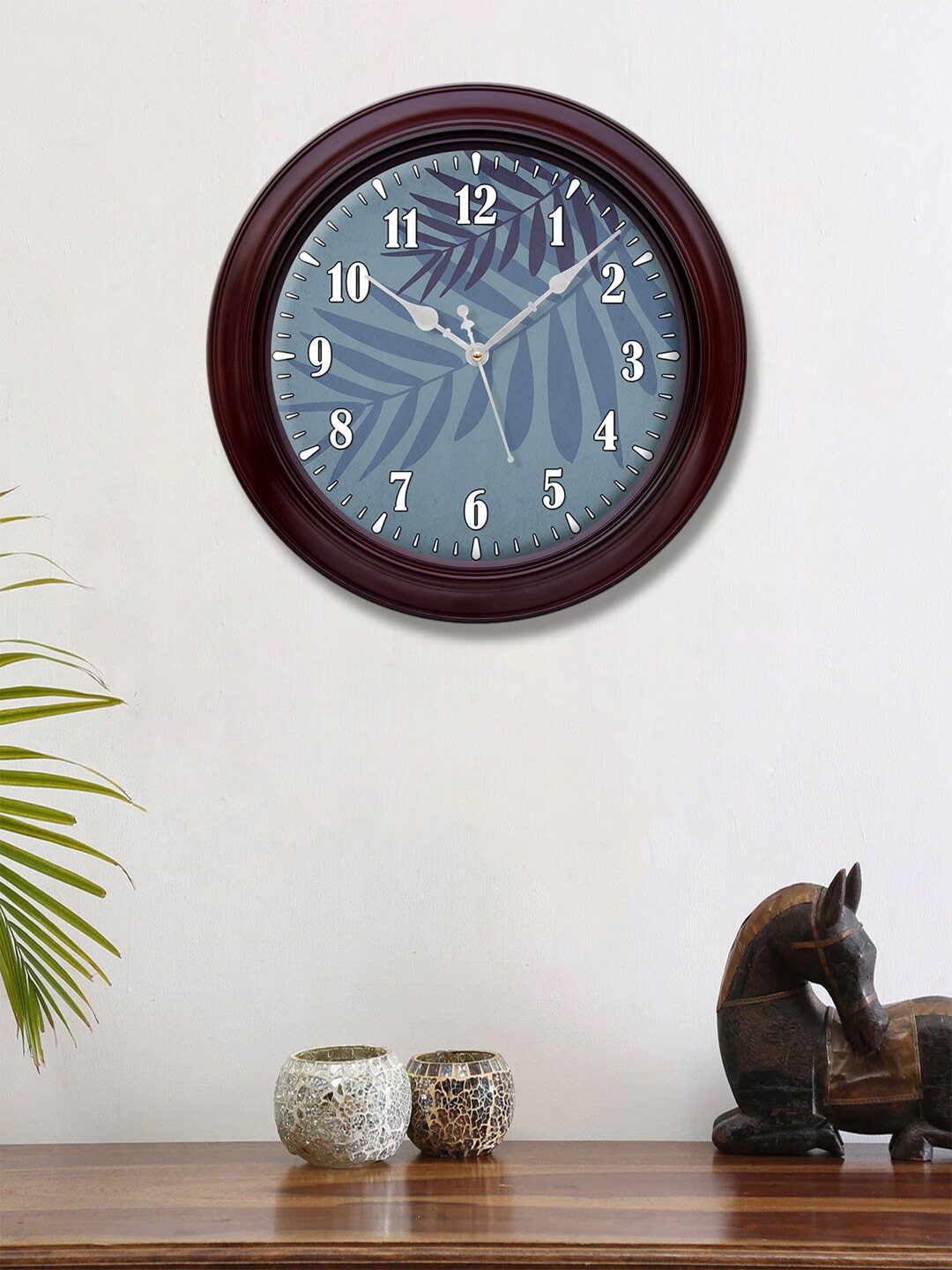 

999Store Blue & White Printed Contemporary Wall Clock
