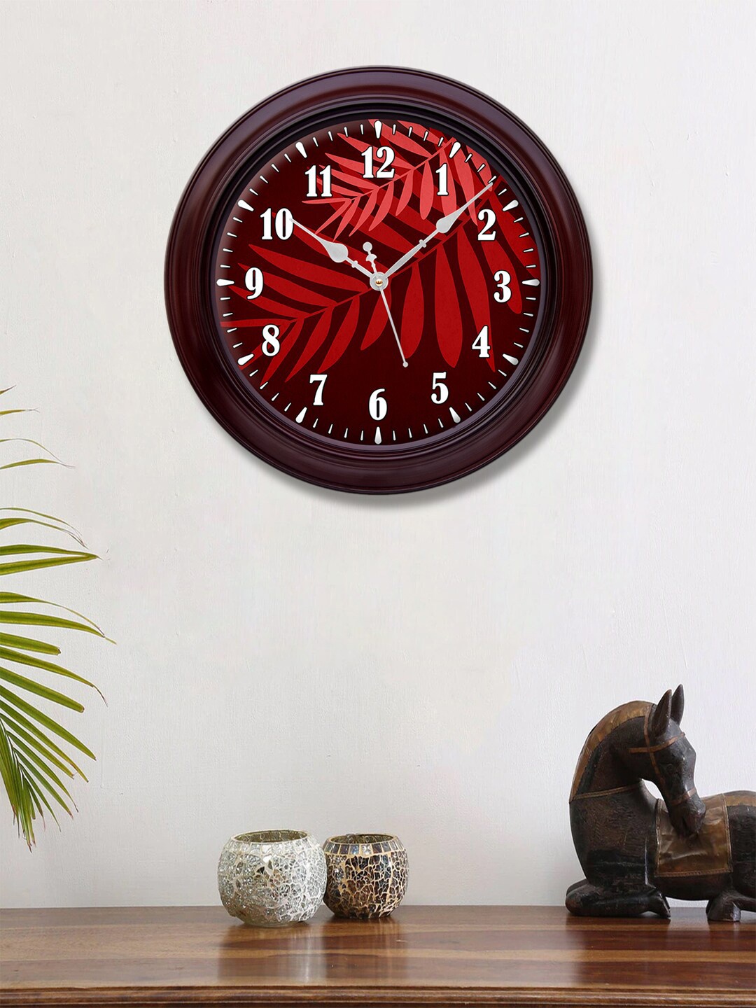 

999Store Red & Pink Printed Contemporary Wall Clock
