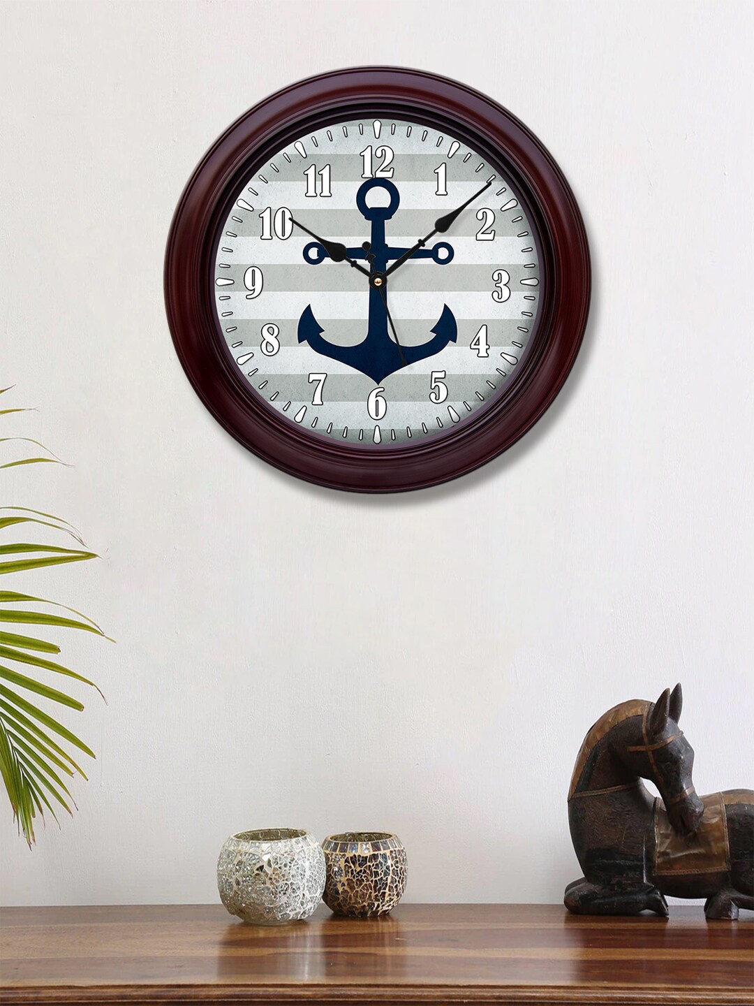 

999Store Grey & White Printed Contemporary Wall Clock
