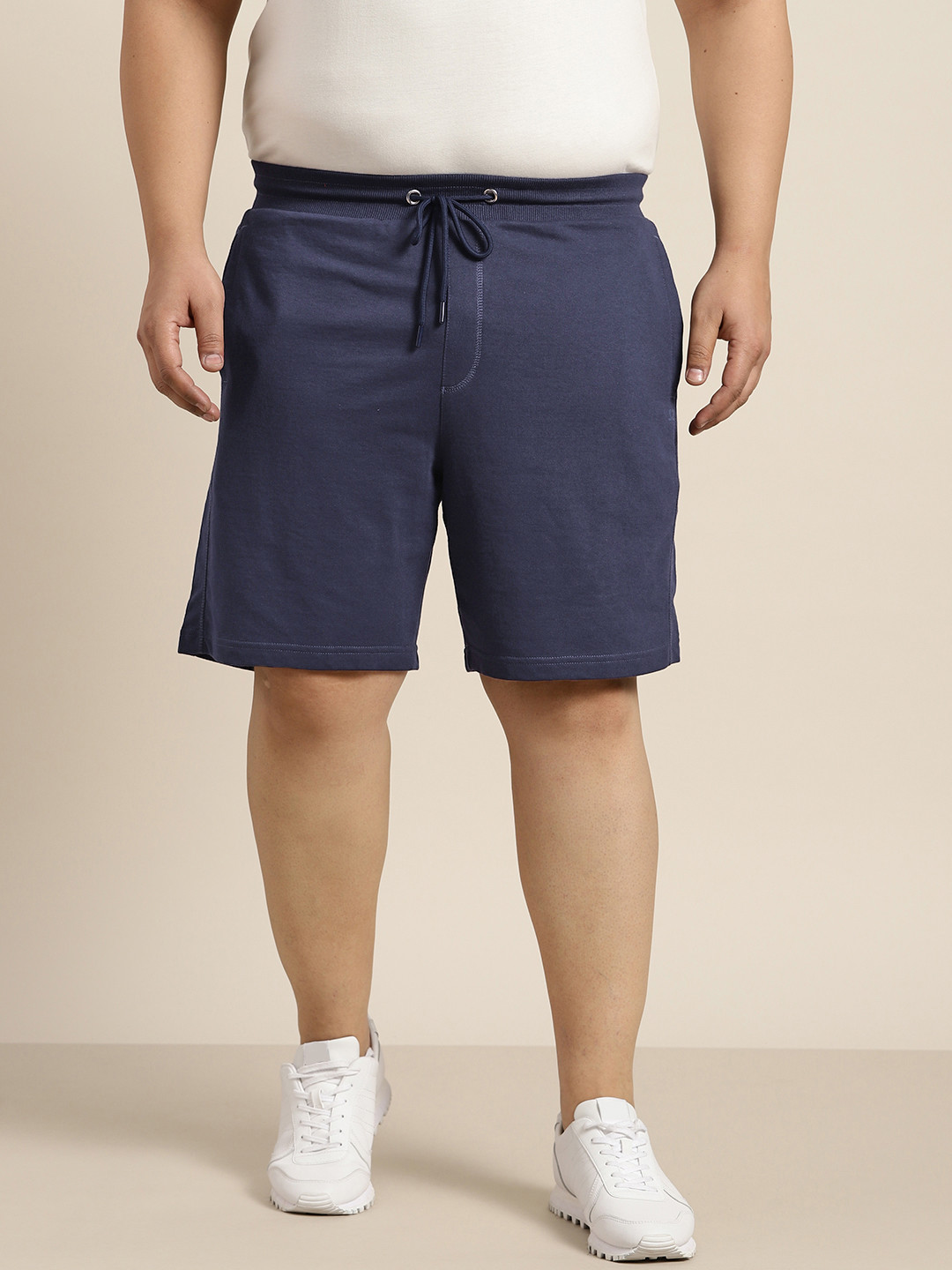 

Sztori Men Plus Size Navy Blue Solid Shorts