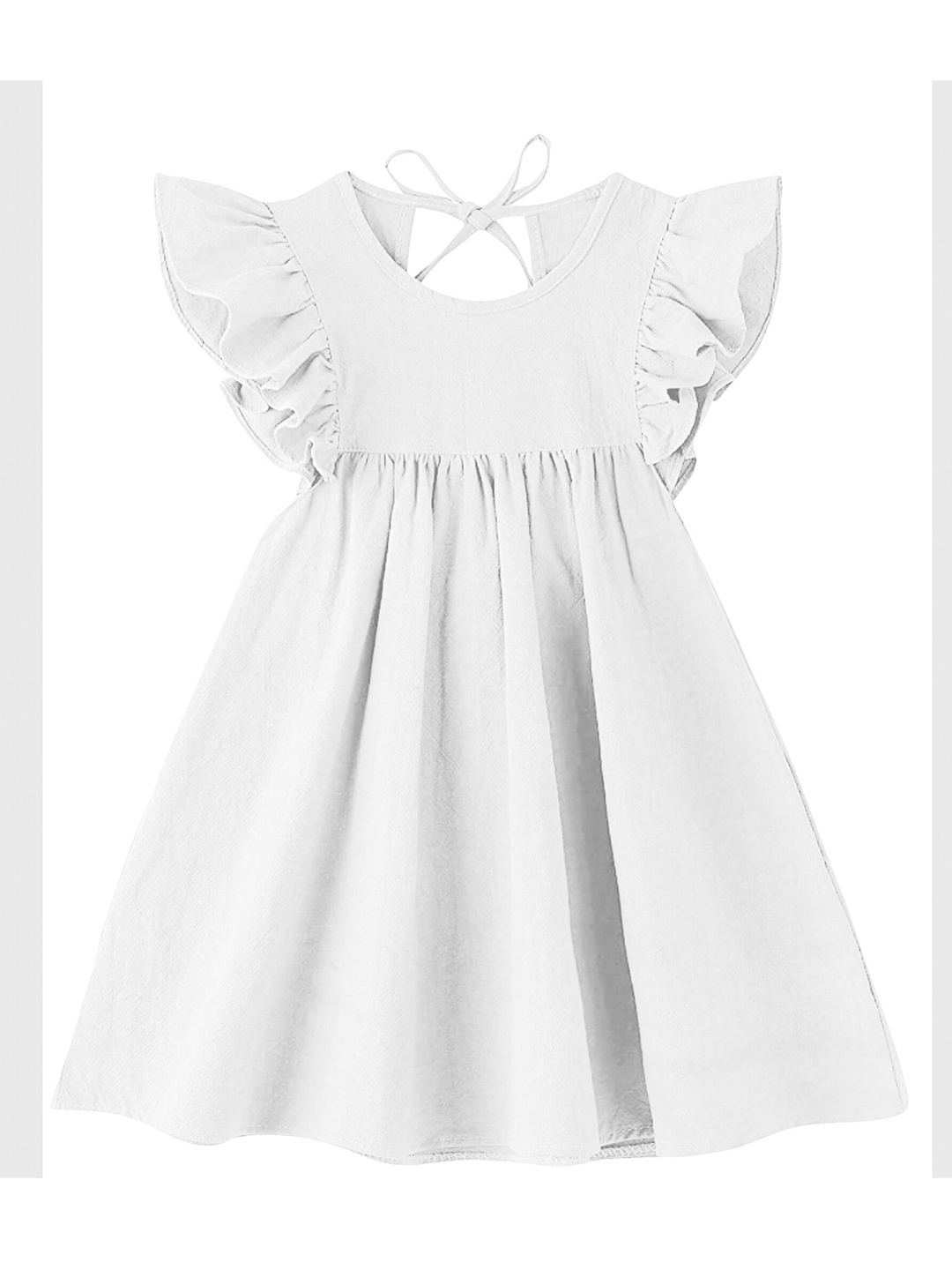 

THE BABY ATELIER Girls Off White Solid Pure Cotton Nightdress