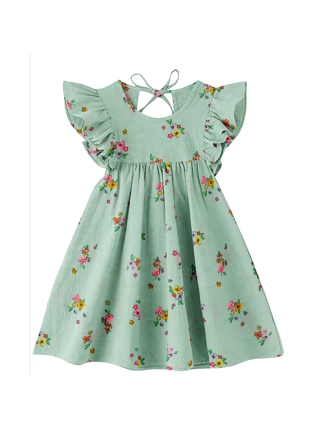 

THE BABY ATELIER Girls Green Printed Nightdress