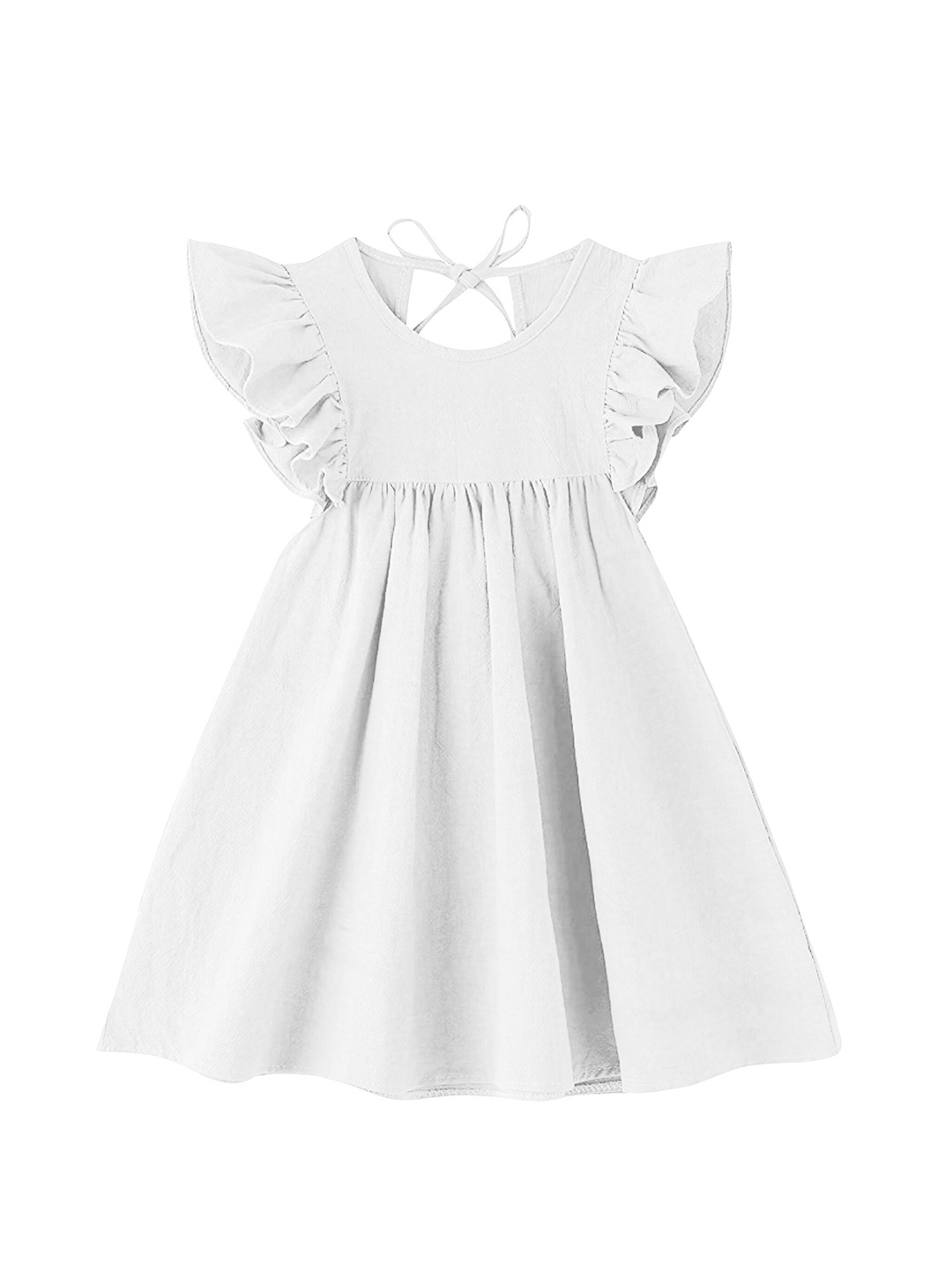 

THE BABY ATELIER Girls Off White Solid Nightdress