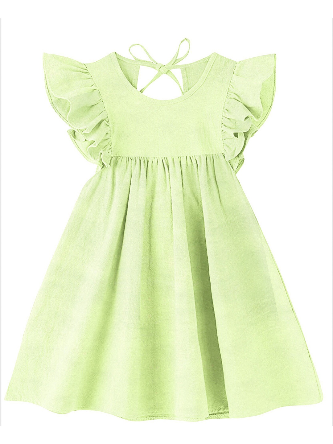 

THE BABY ATELIER Girls Green Fit and Flare Dress