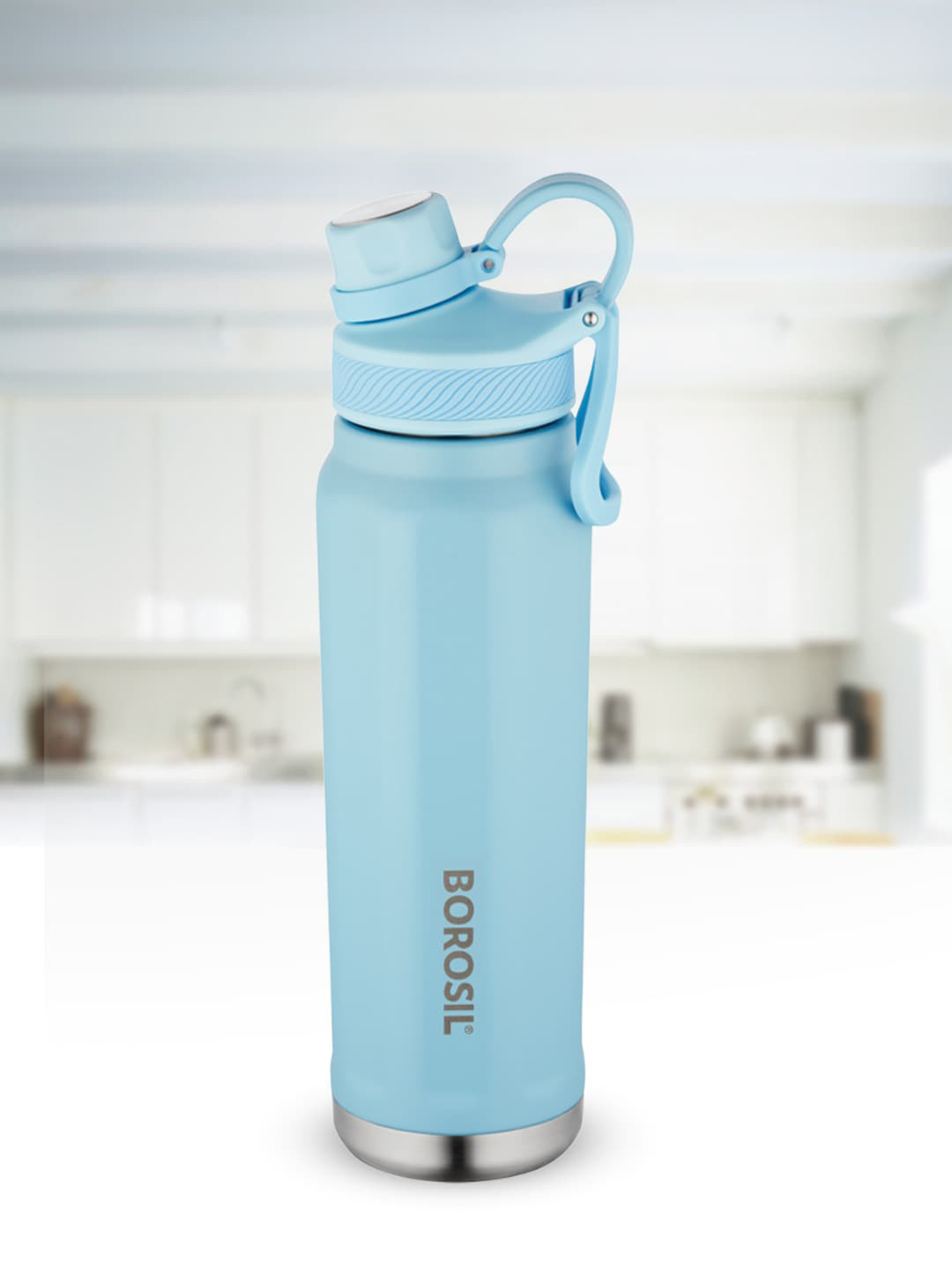 

Borosil Sportsip Double Wall Vacuum Insulated Flask Water Bottle 710ml, Blue