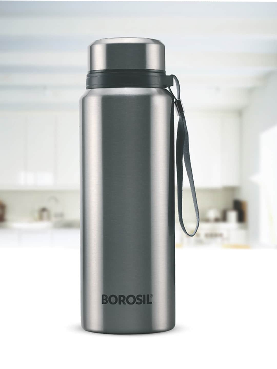 

BOROSIL Silver-Toned Stainless Steel Hydra Natural Vacuum Insulated Flask Water Bottle