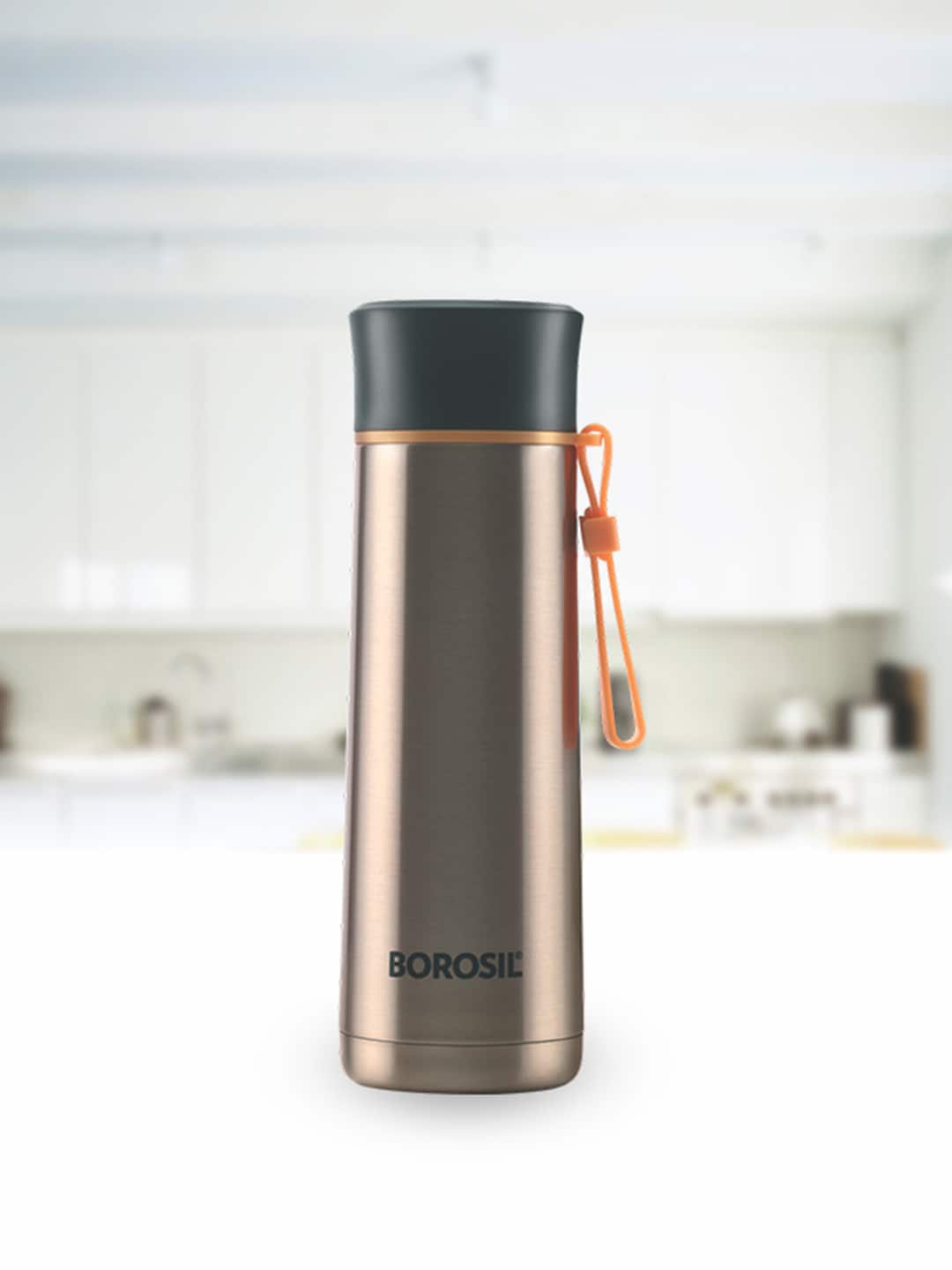 

BOROSIL Sprint Vacuum Insulated Flask Water Bottle 400ml, Gold