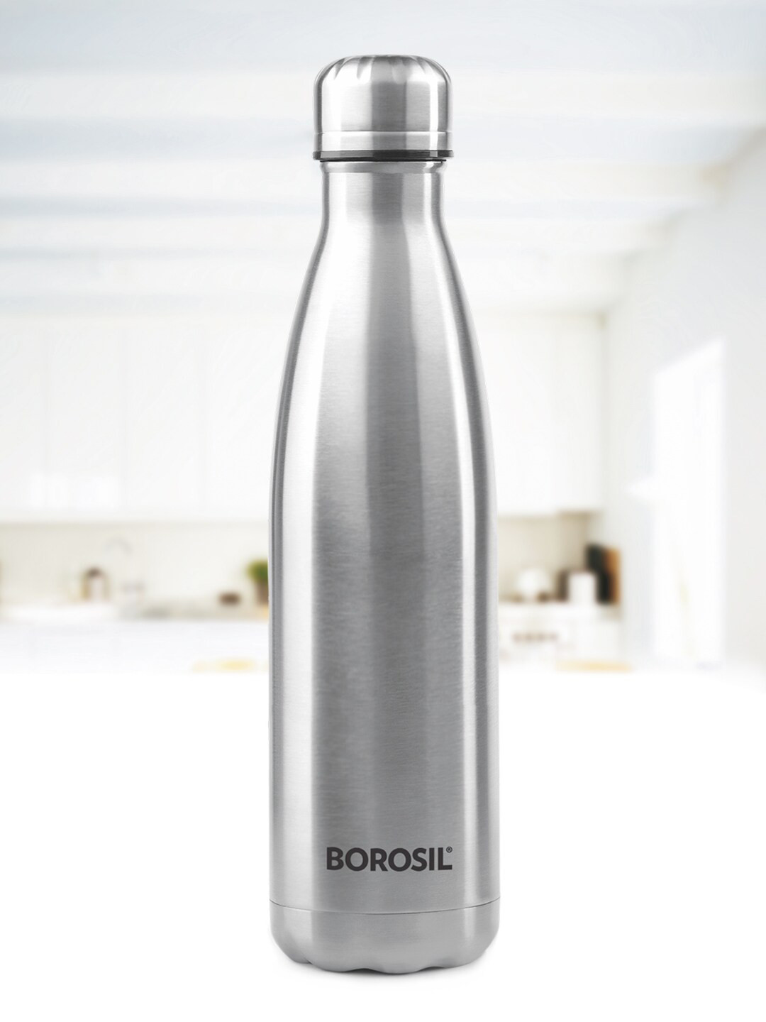 

BOROSIL Bolt Steel Double Wall Vacuum Insulated 24hrs. Hot & Cold Flask Water Bottle 1L, Silver
