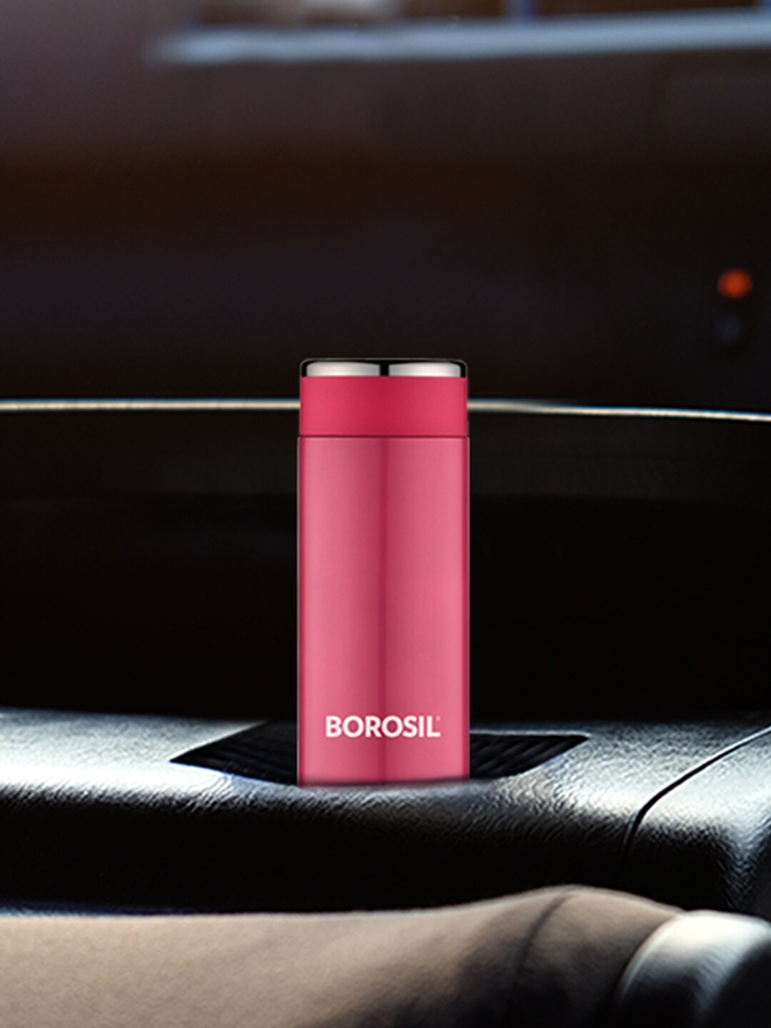 

BOROSIL Travelsmart Vacuum Insulated Flask Water Bottle 260ml, Pink