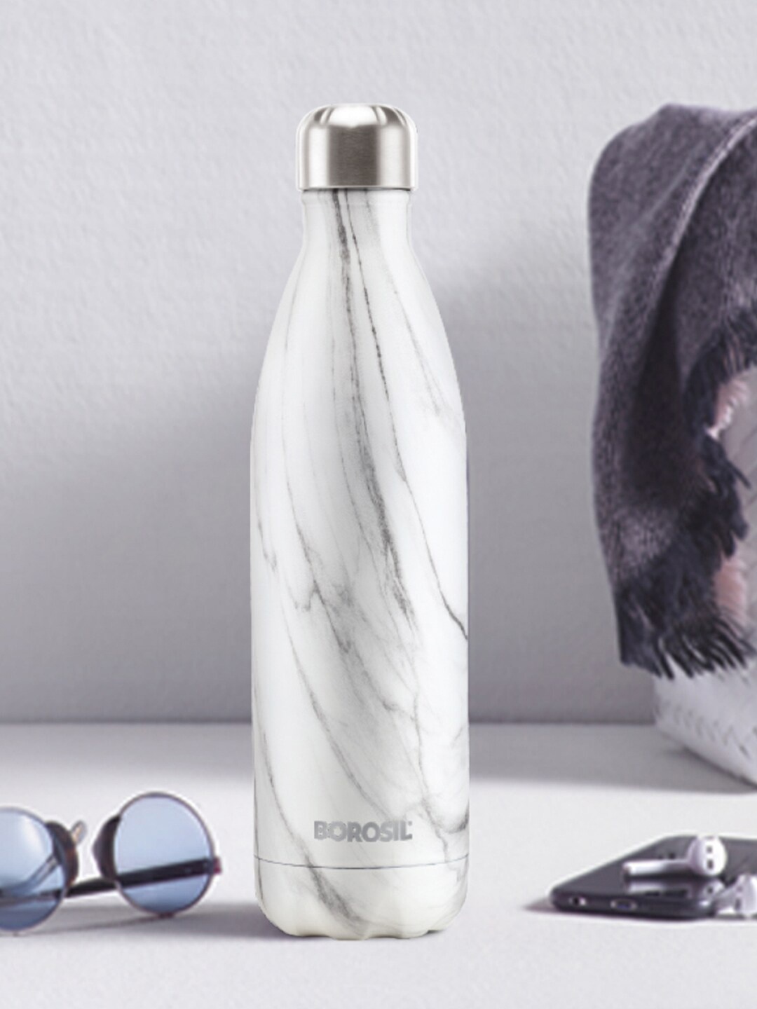 

BOROSIL Bolt Marble Double Wall Vacuum Insulated 24hrs. Hot & Cold Flask Bottle 750ml, Green