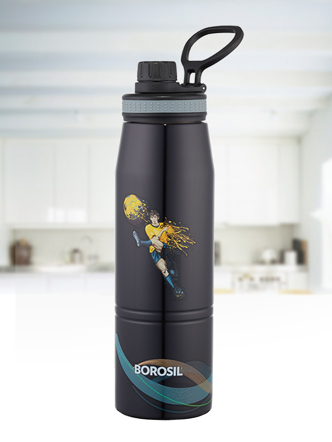 

BOROSIL Hydra Gosport Football Black Gosport Football Printed Water Bottle