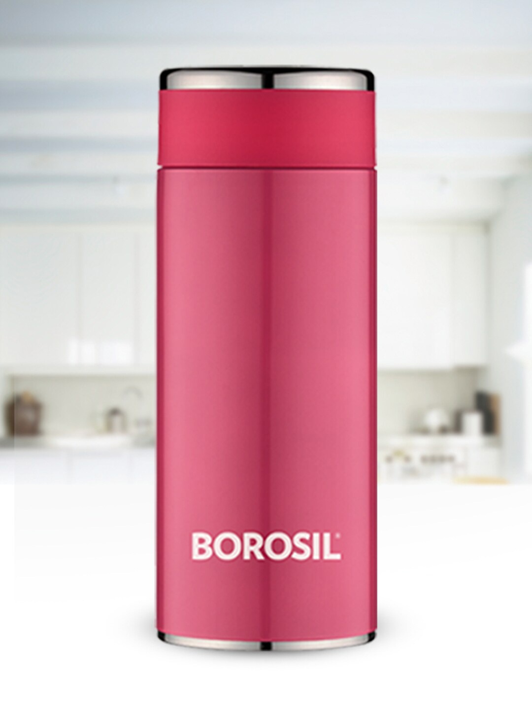 

BOROSIL Travelsmart Vacuum Insulated Flask Water Bottle 360ml, Pink