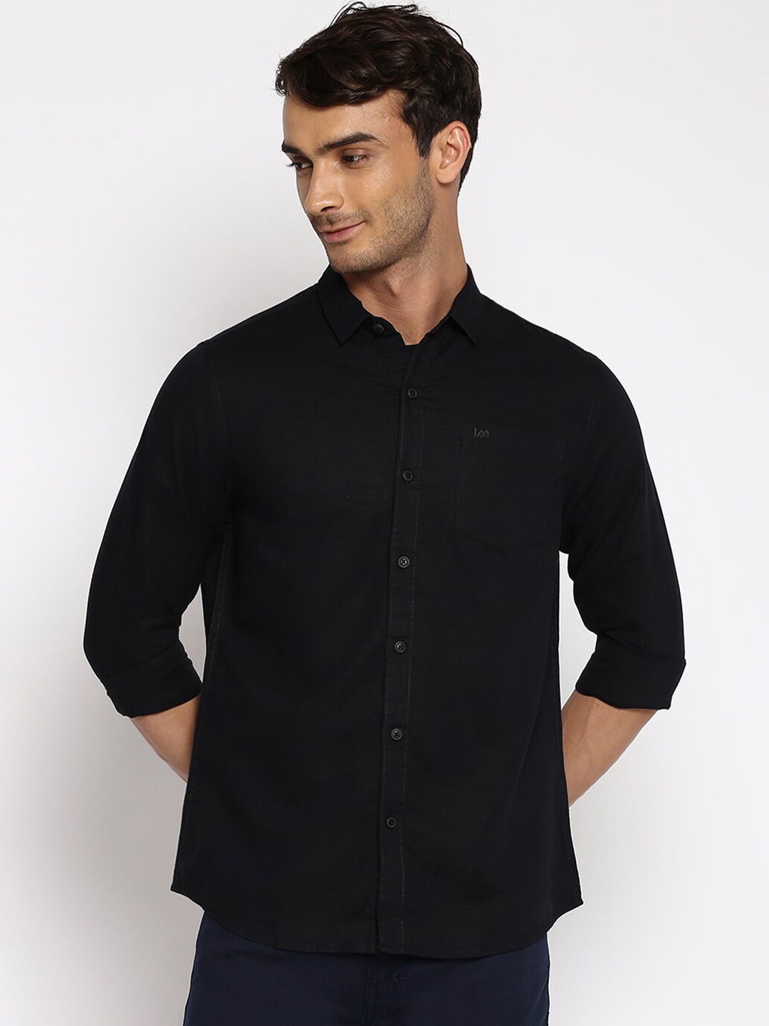 

Lee Men Black Classic Slim Fit Casual Shirt