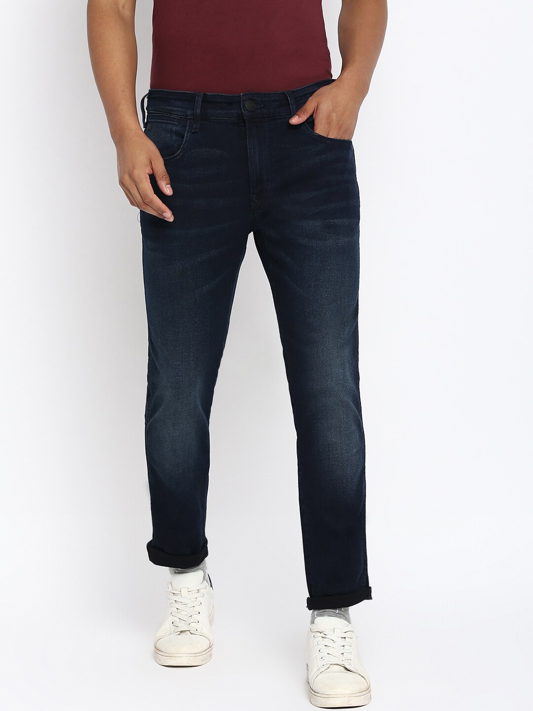 

Wrangler Men Navy Blue Slim Fit Light Fade Stretchable Jeans