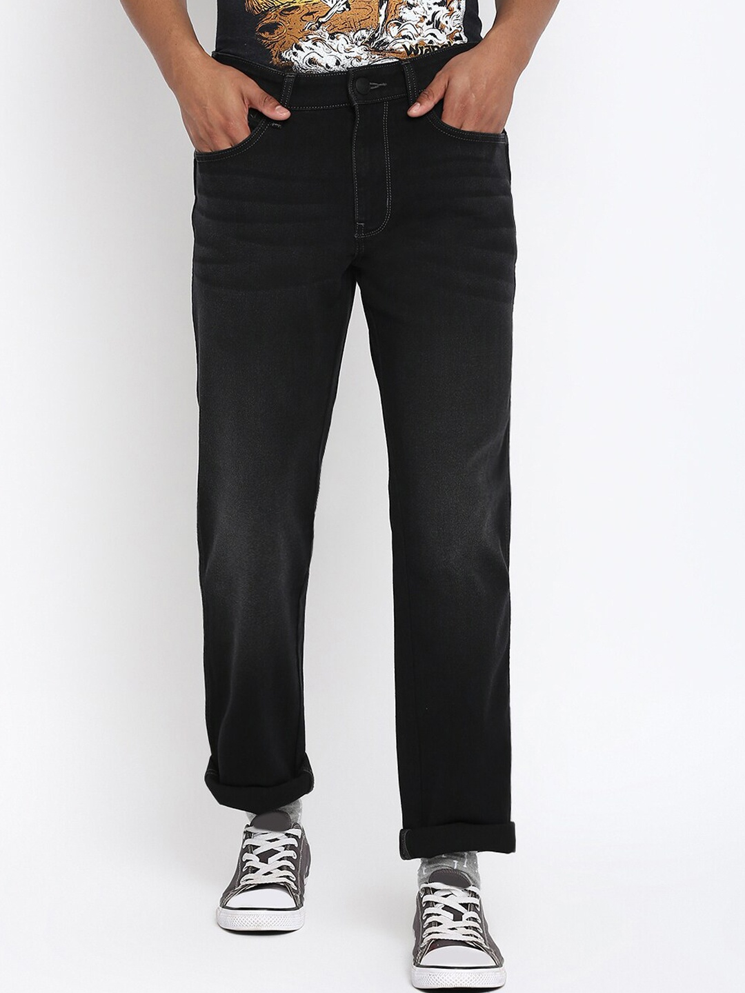 

Wrangler Men Black Light Fade Stretchable Jeans