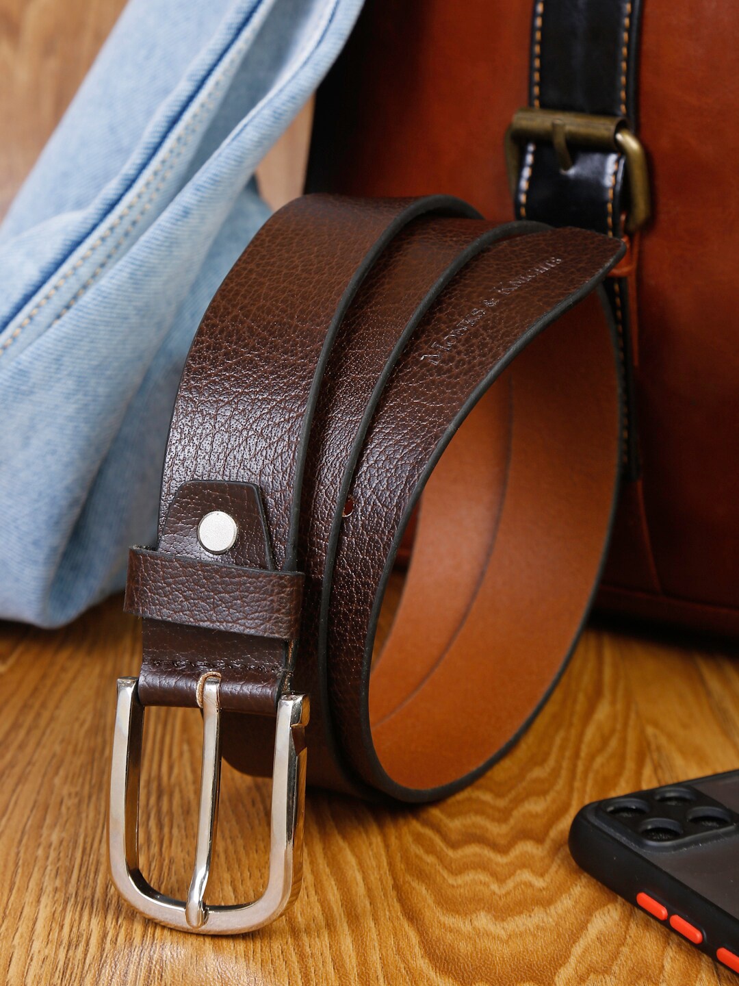 

MONKS & KNIGHTS Men Brown Formal Belt