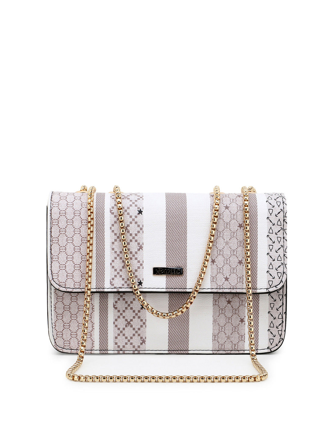 

Exotic Brown Striped PU Structured Sling Bag