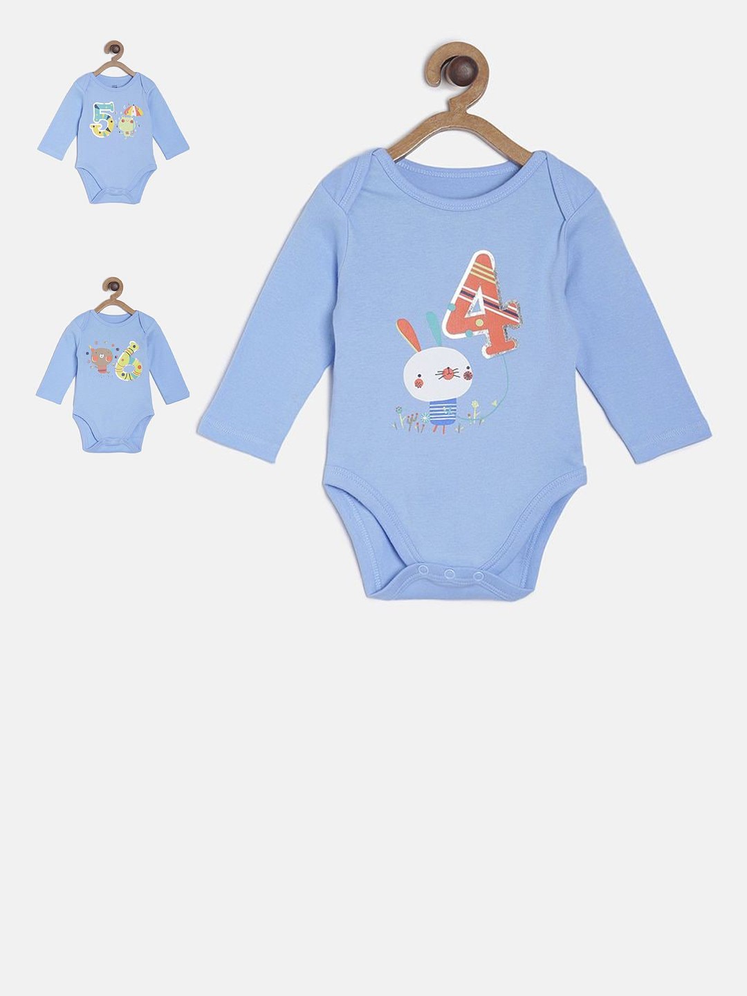 

MINI KLUB Boys Pack of 3 Bodysuit, Blue