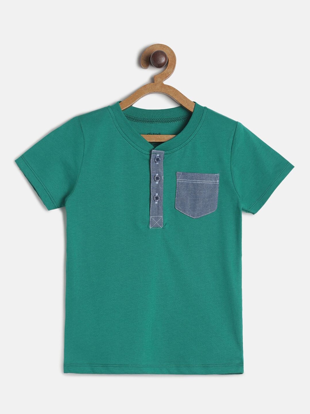 

MINI KLUB Boys Green Henley Neck T-shirt