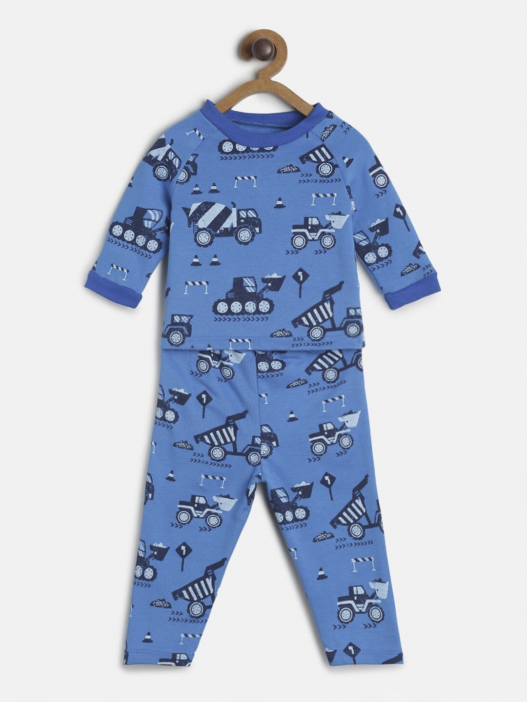 

MINI KLUB Boys Blue & Black Printed Pure Cotton Tracksuit