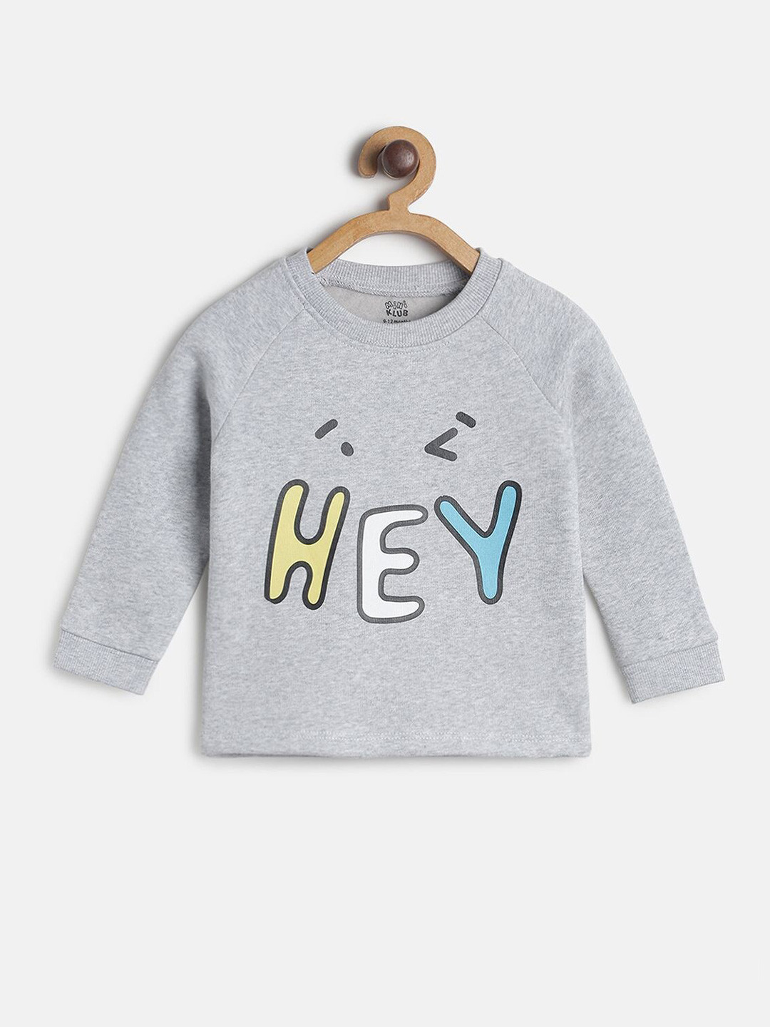 

MINI KLUB Boys Grey Printed Cotton Sweatshirt