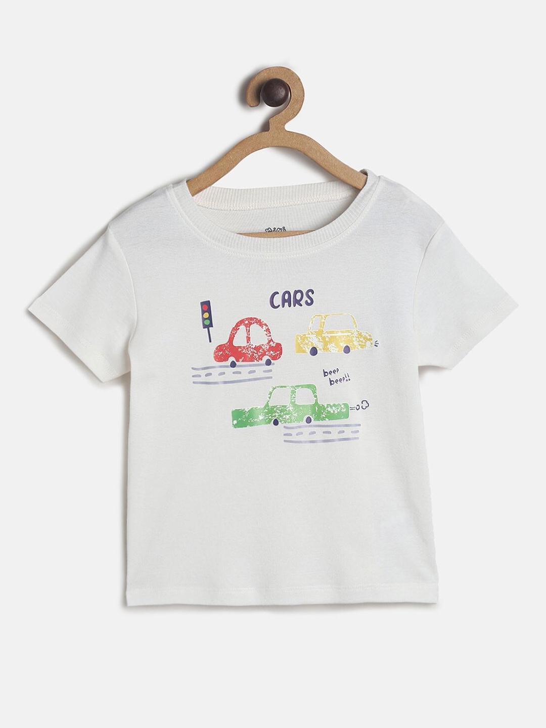 

MINI KLUB Boys Multicoloured V-Neck Drop-Shoulder Sleeves Raw Edge T-shirt, Multi
