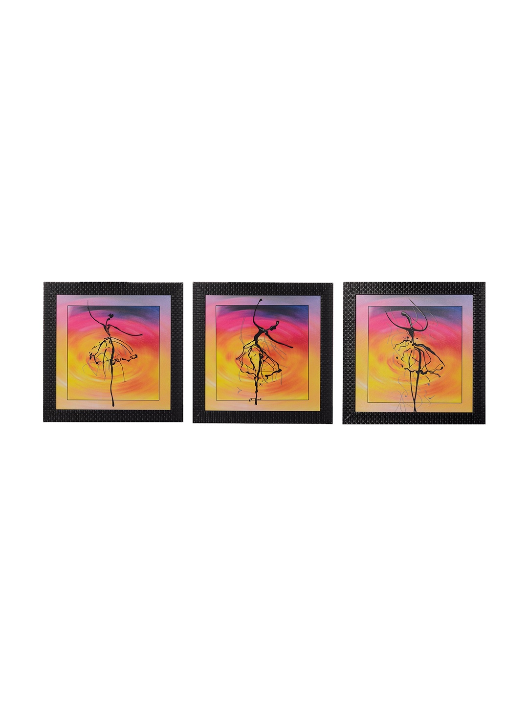 

eCraftIndia Set of 3 Multicoloured Dancing Girl UV Wall Art, Multi