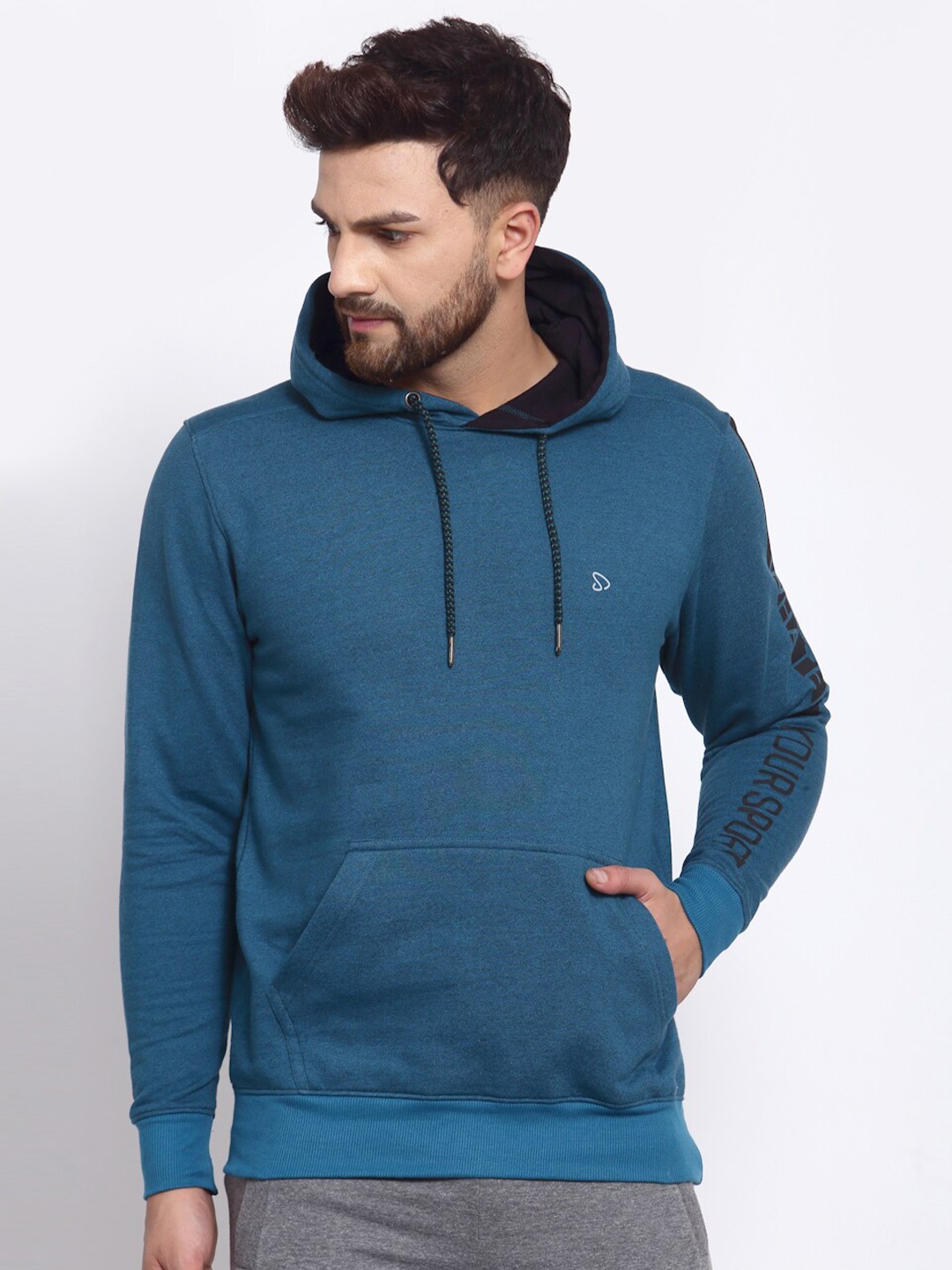 

SPORTO Men Blue Hooded Sweatshirt