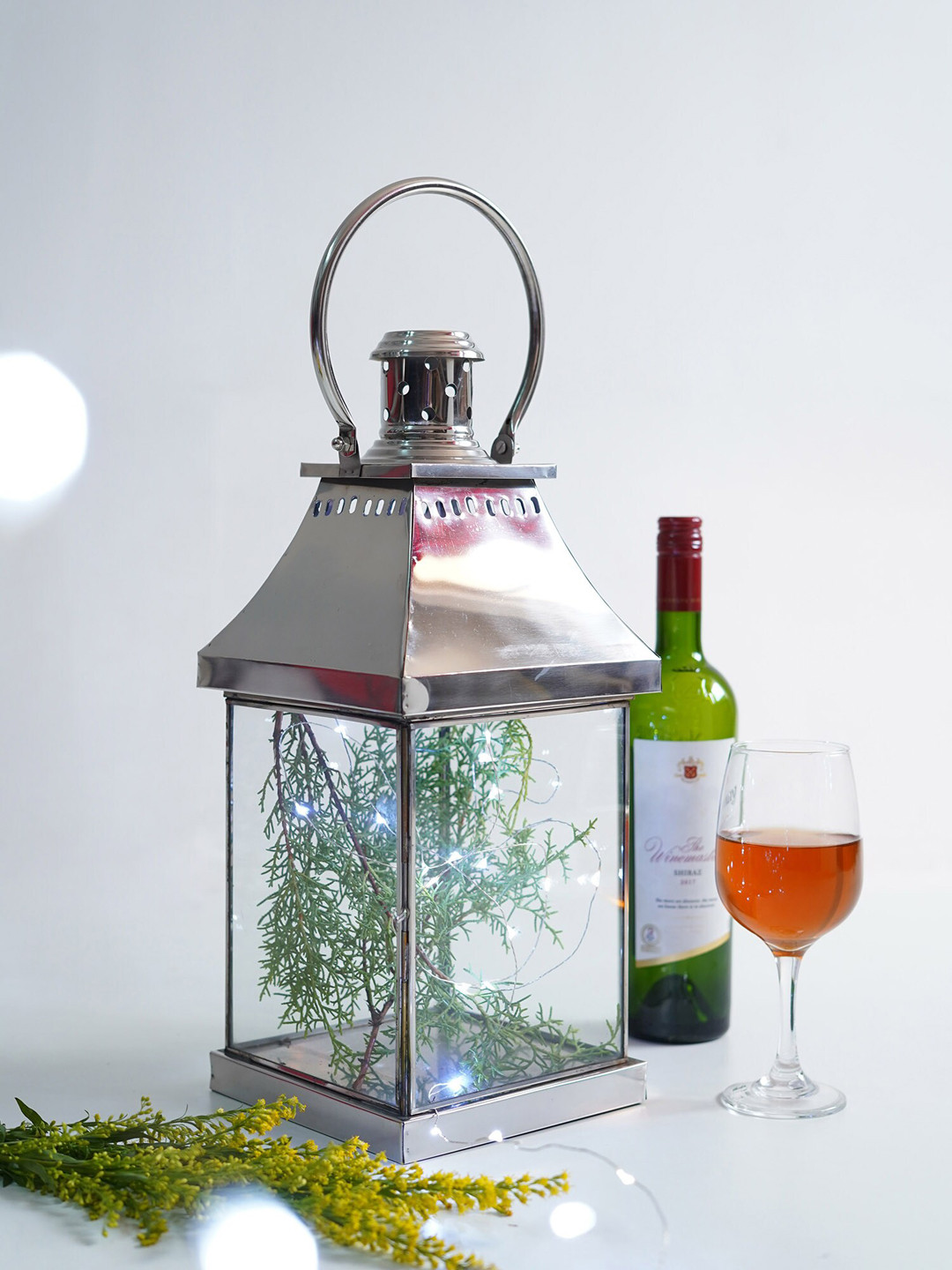 

Folkstorys Silver-Toned Small Lantern