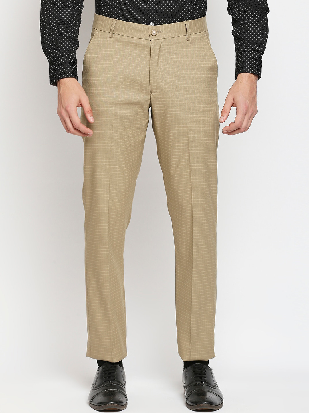 

Solemio Men Khaki Formal Trousers
