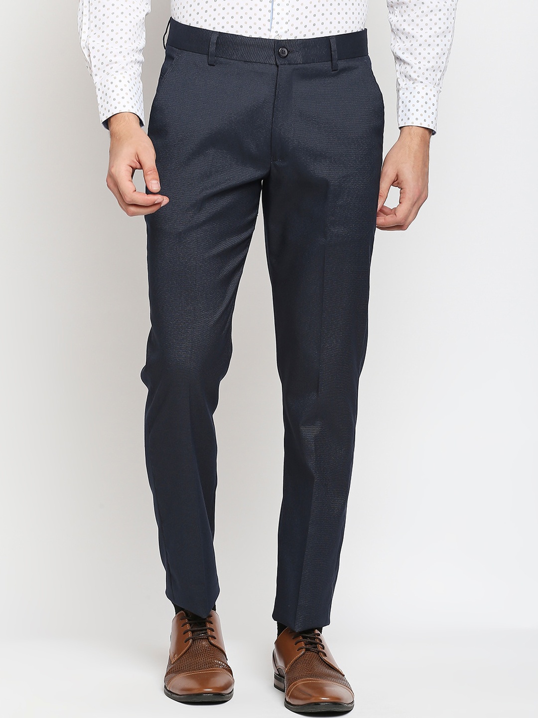

Solemio Men Navy Blue Trousers