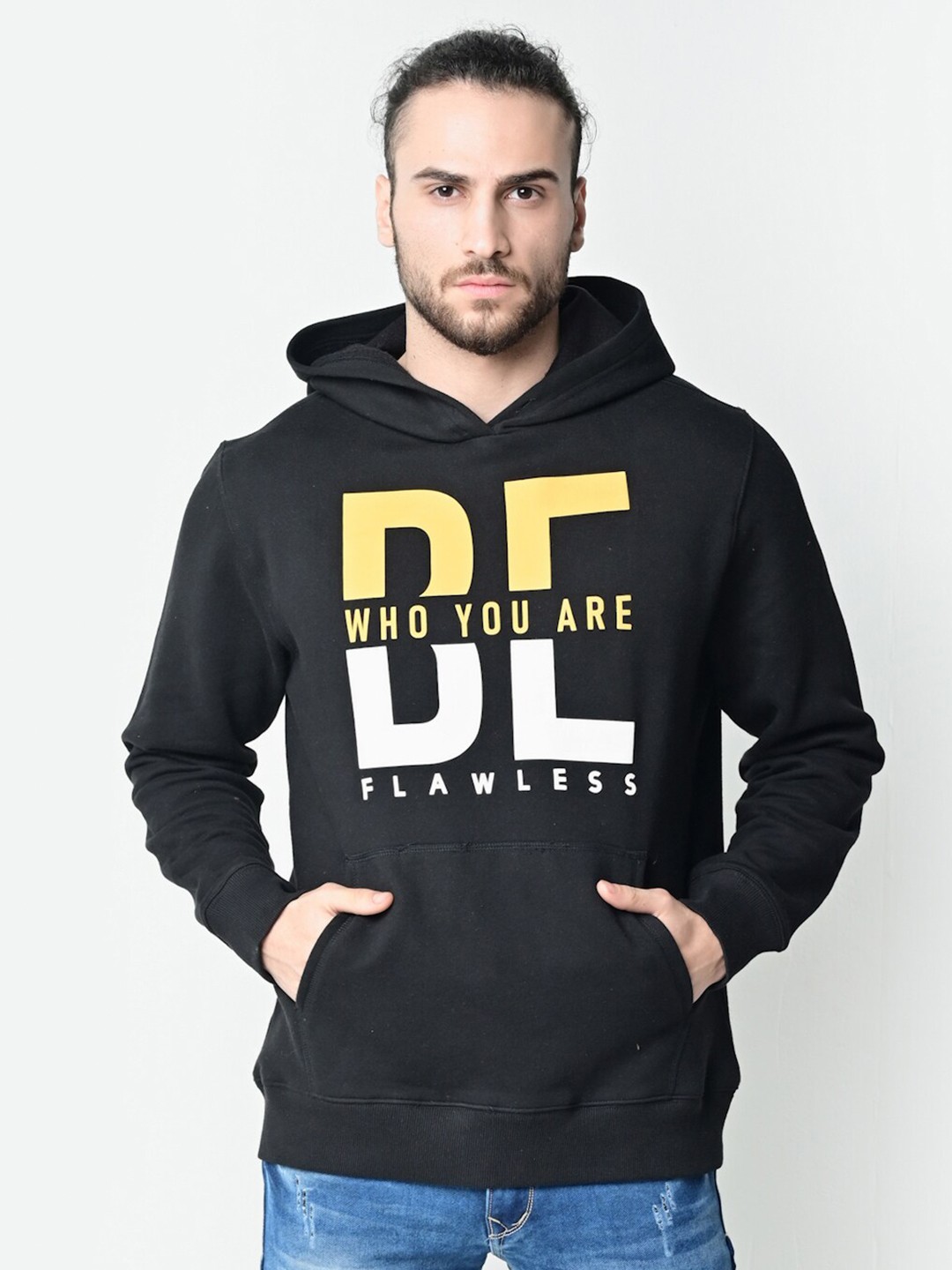 

FLAWLESS Men Black Printed Cotton Sweatshirt