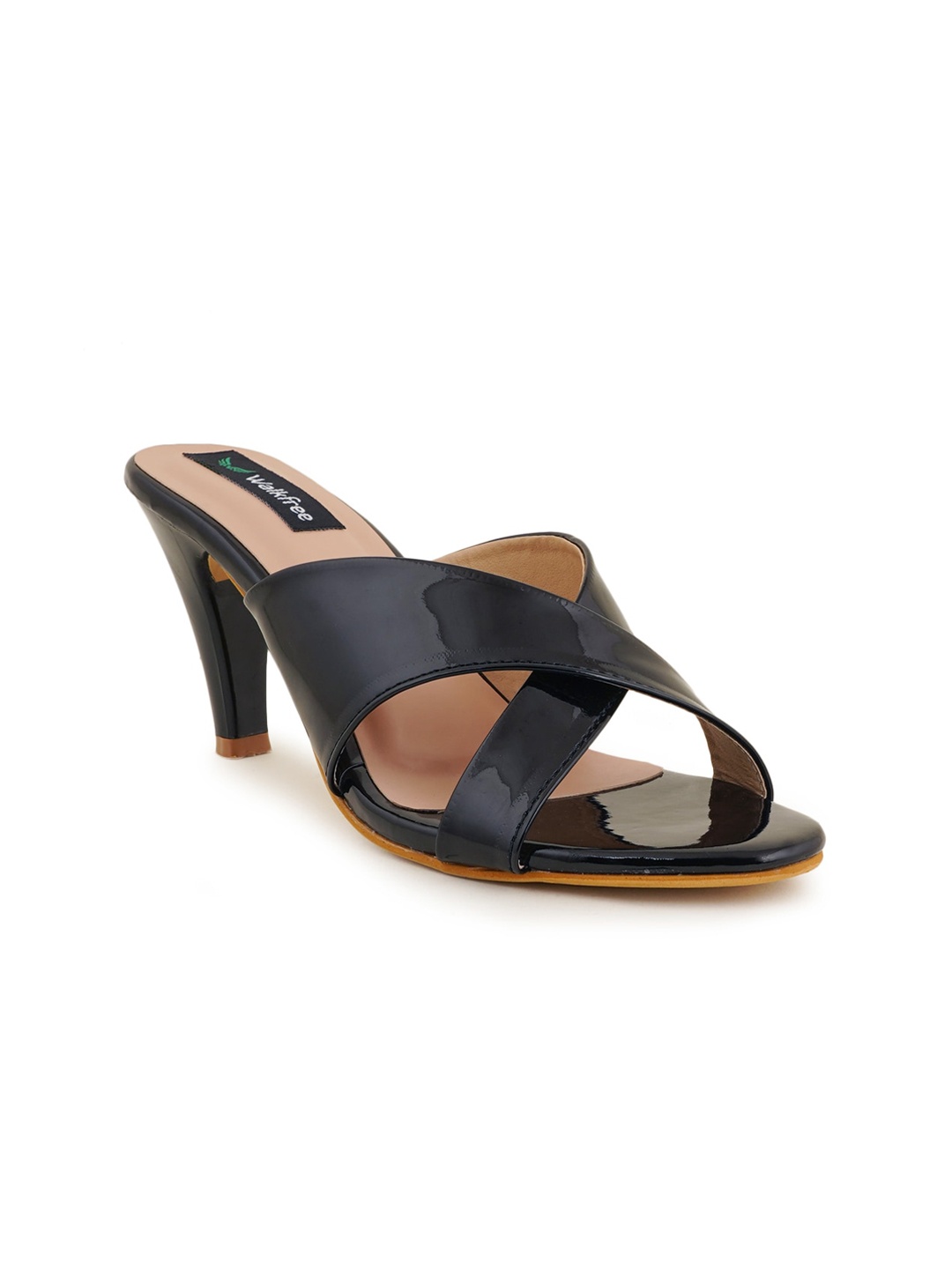 

Walkfree Black Slim Heels Sandals