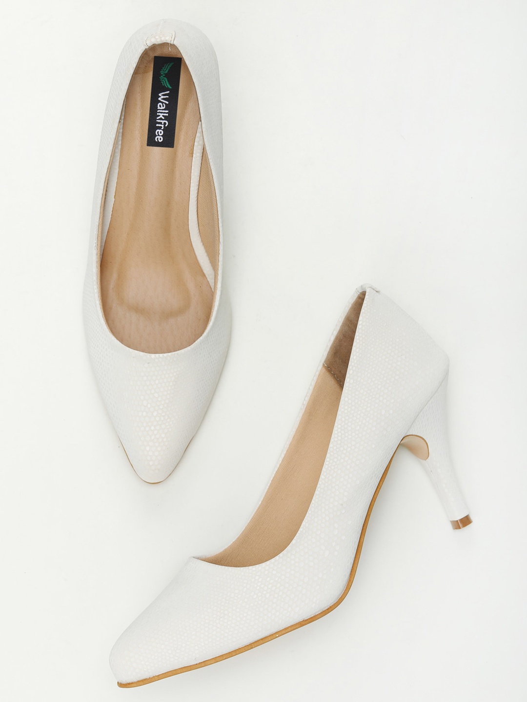 

Walkfree White Kitten Pumps