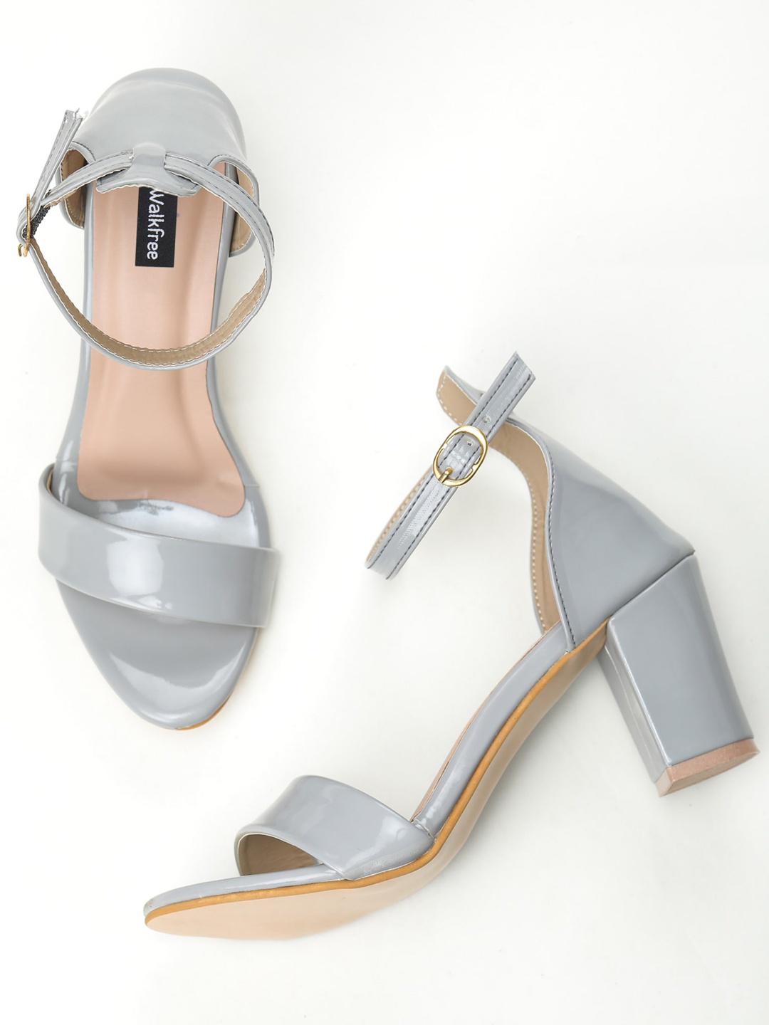 

Walkfree Grey Block Heels Sandals