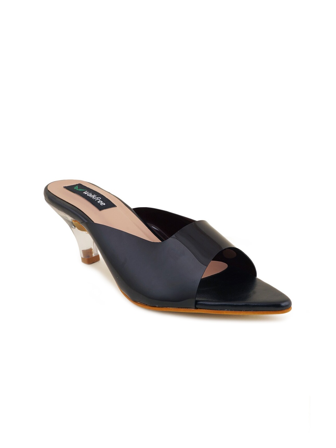 

Walkfree Black Solid Mules
