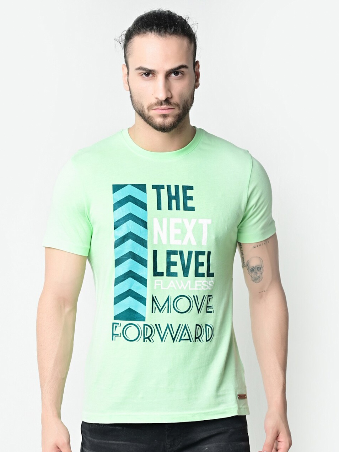

FLAWLESS Men Sea Green Printed T-shirt