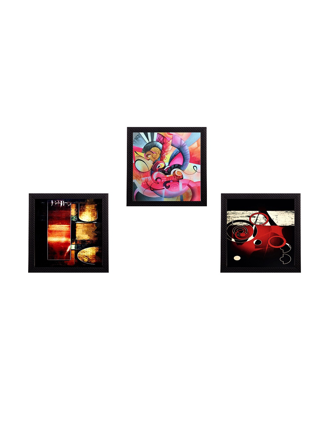 

eCraftIndia Set of 3 Multicoloured Abstract UV Wall Art, Multi