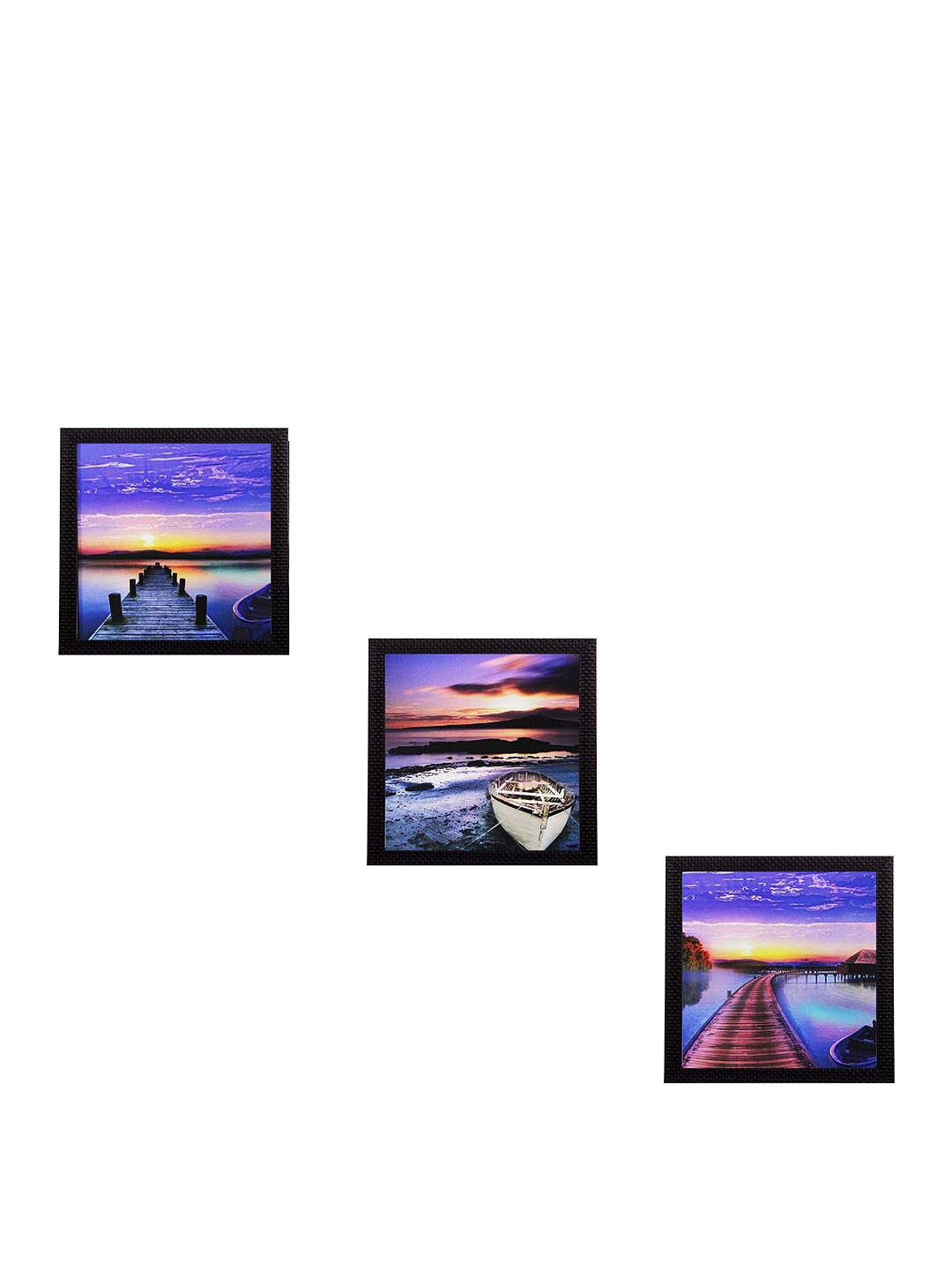 

eCraftIndia Multicoloured Set of 3 UV Wall Art, Multi