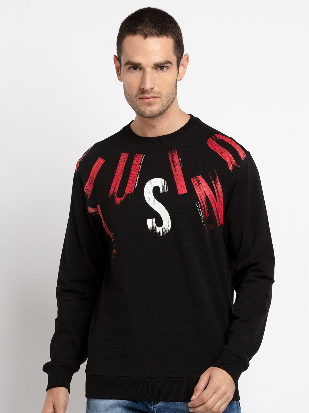

Status Quo Men Black Printed Sweatshirt