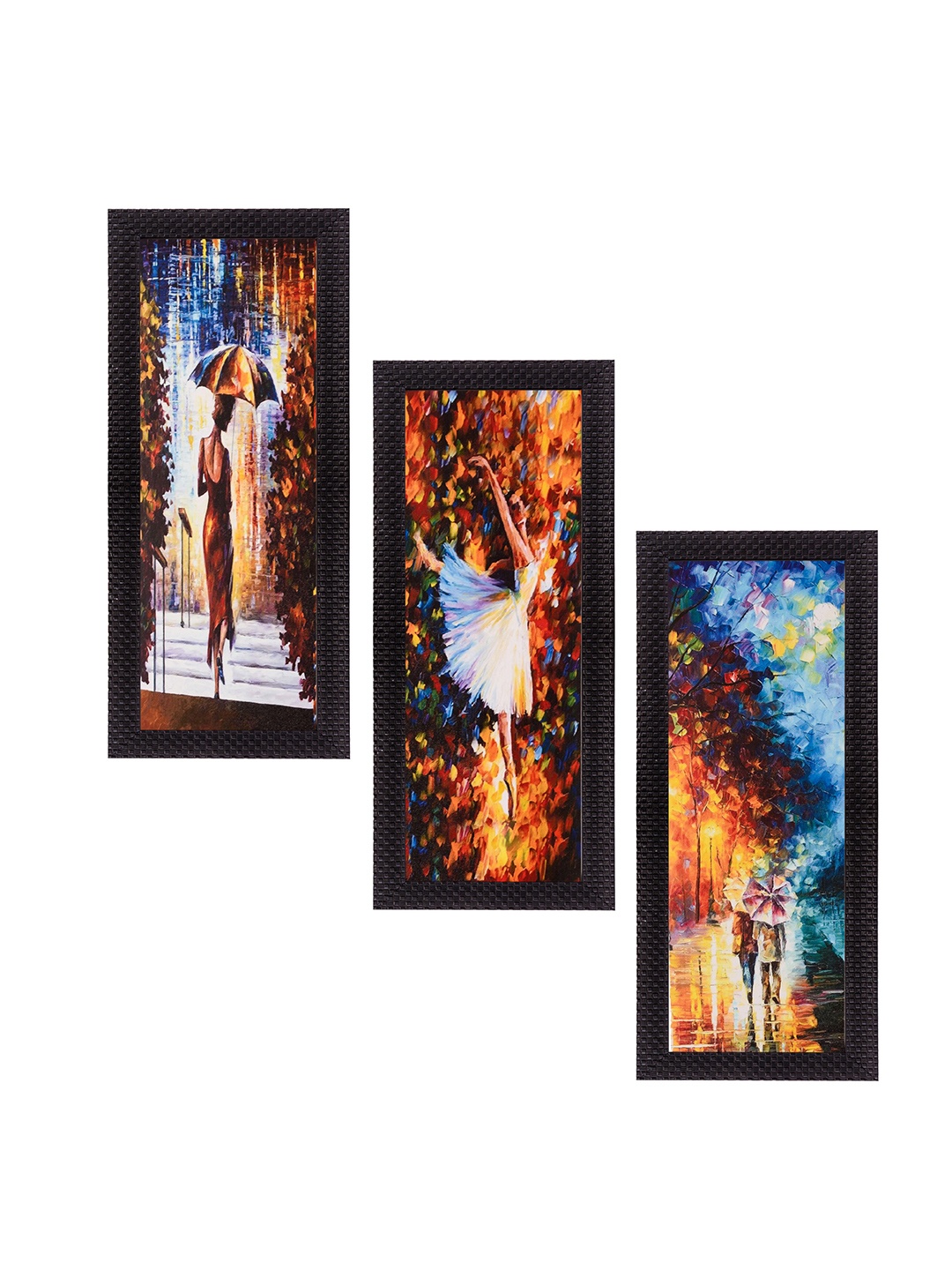 

eCraftIndia Multicoloured Set of 3 UV Wall Art, Multi