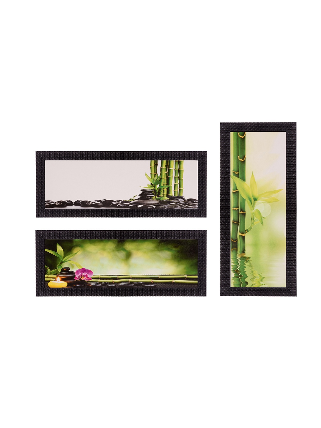 

eCraftIndia Multicoloured Set of 3 Floral UV Wall Art, Multi