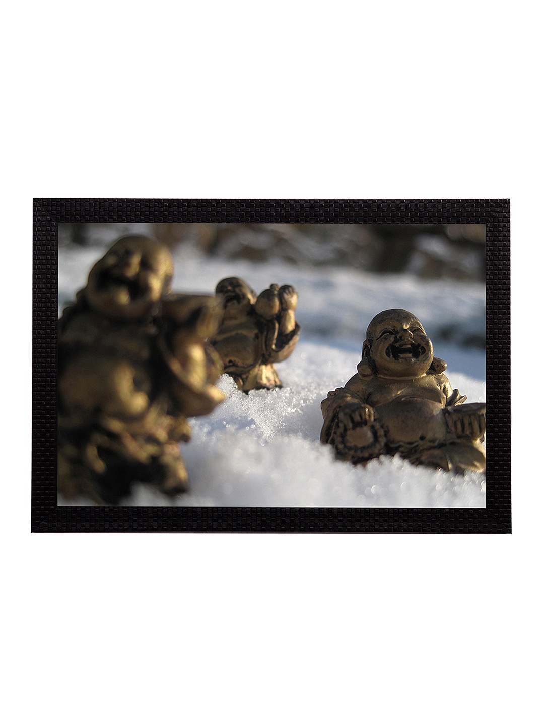 

eCraftIndia Multicoloured Lauging Buddha UV Wall Art, Multi