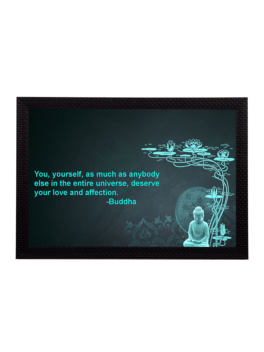 

eCraftIndia Blue and Black Captioned Lord Buddha UV Wall Art